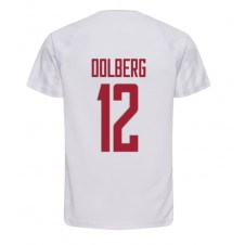 Danmark Kasper Dolberg #12 Bortatröja VM 2022 Korta ärmar